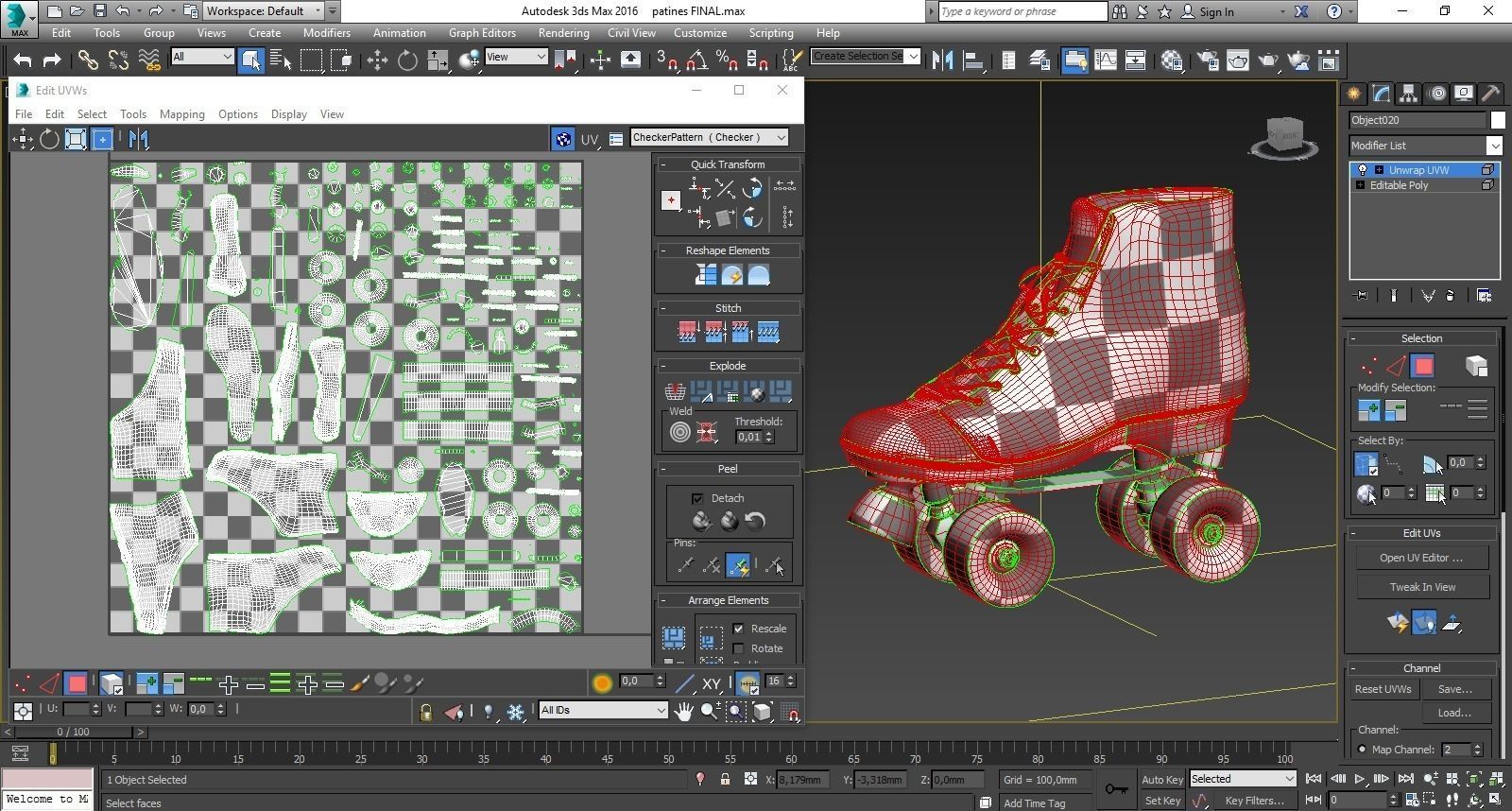 ROLLER SKATE 3D model_3
