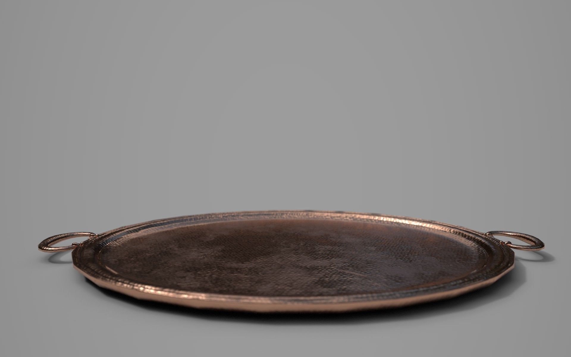 Copper Platter - PBR Low-poly 3D model_1