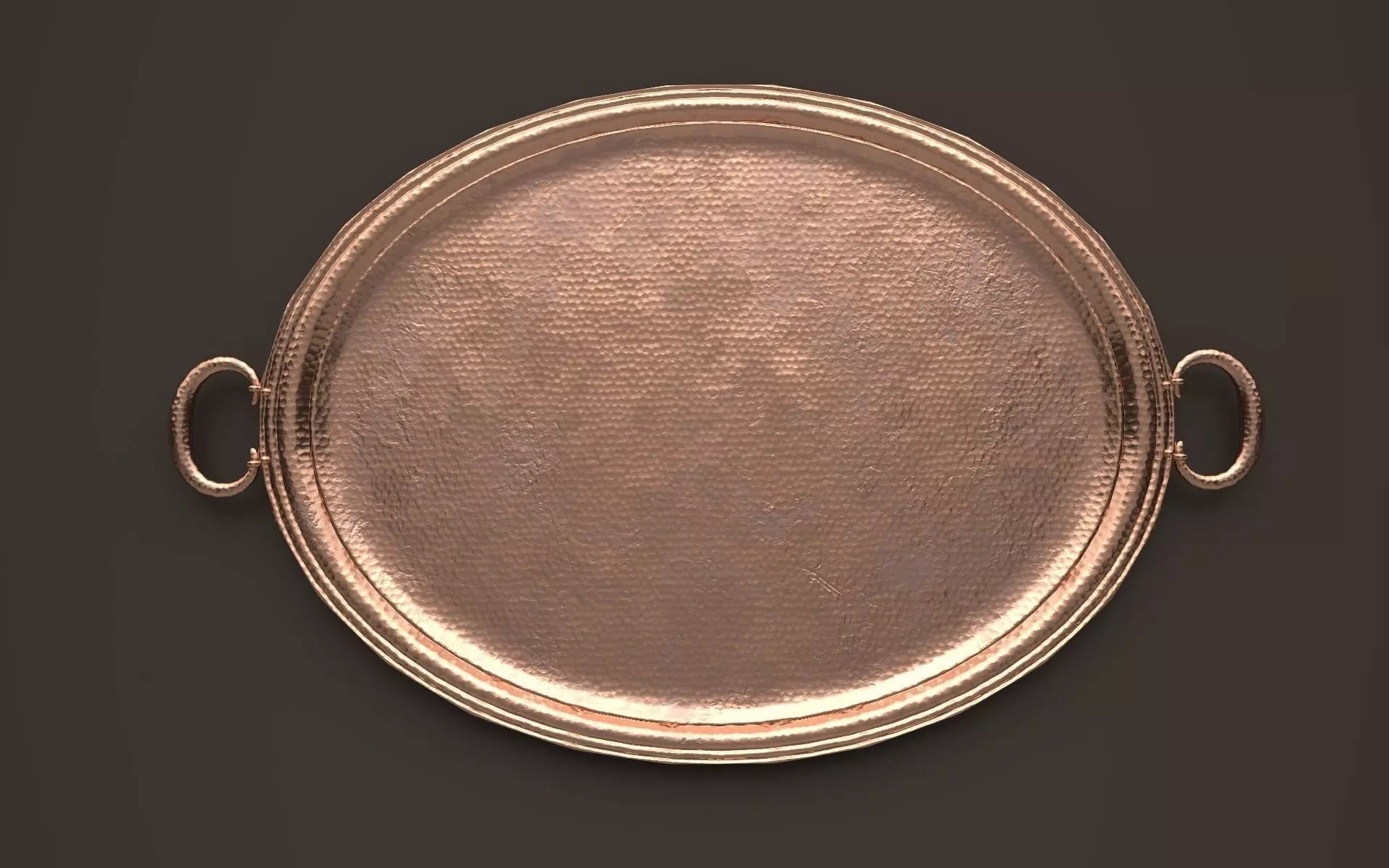 Copper Platter - PBR Low-poly 3D model_0