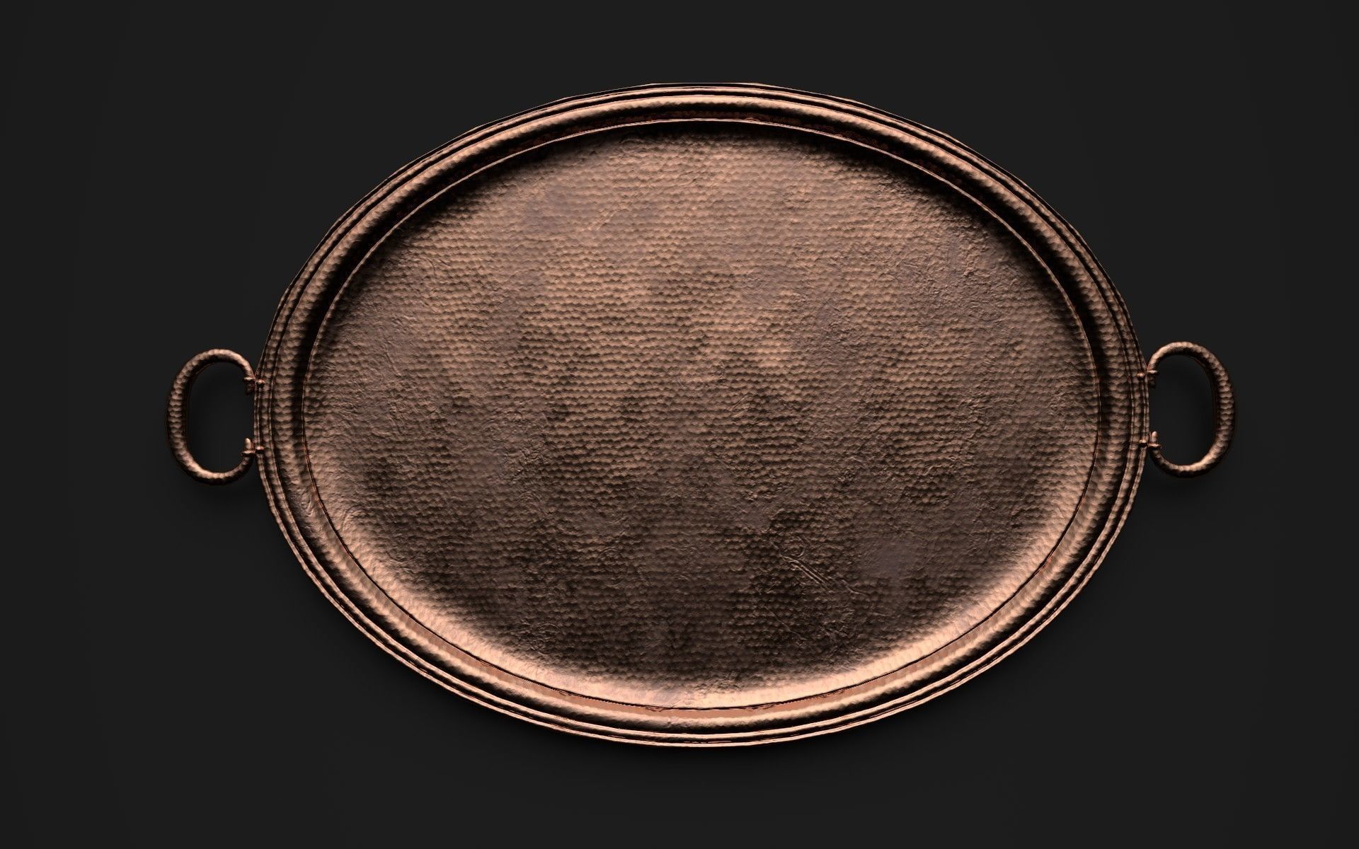 Copper Platter - PBR Low-poly 3D model_5