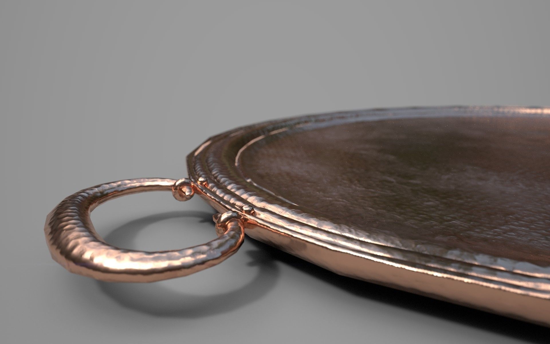 Copper Platter - PBR Low-poly 3D model_2