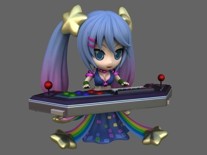 sona 3D print model anime character holding keyboard 3D print model