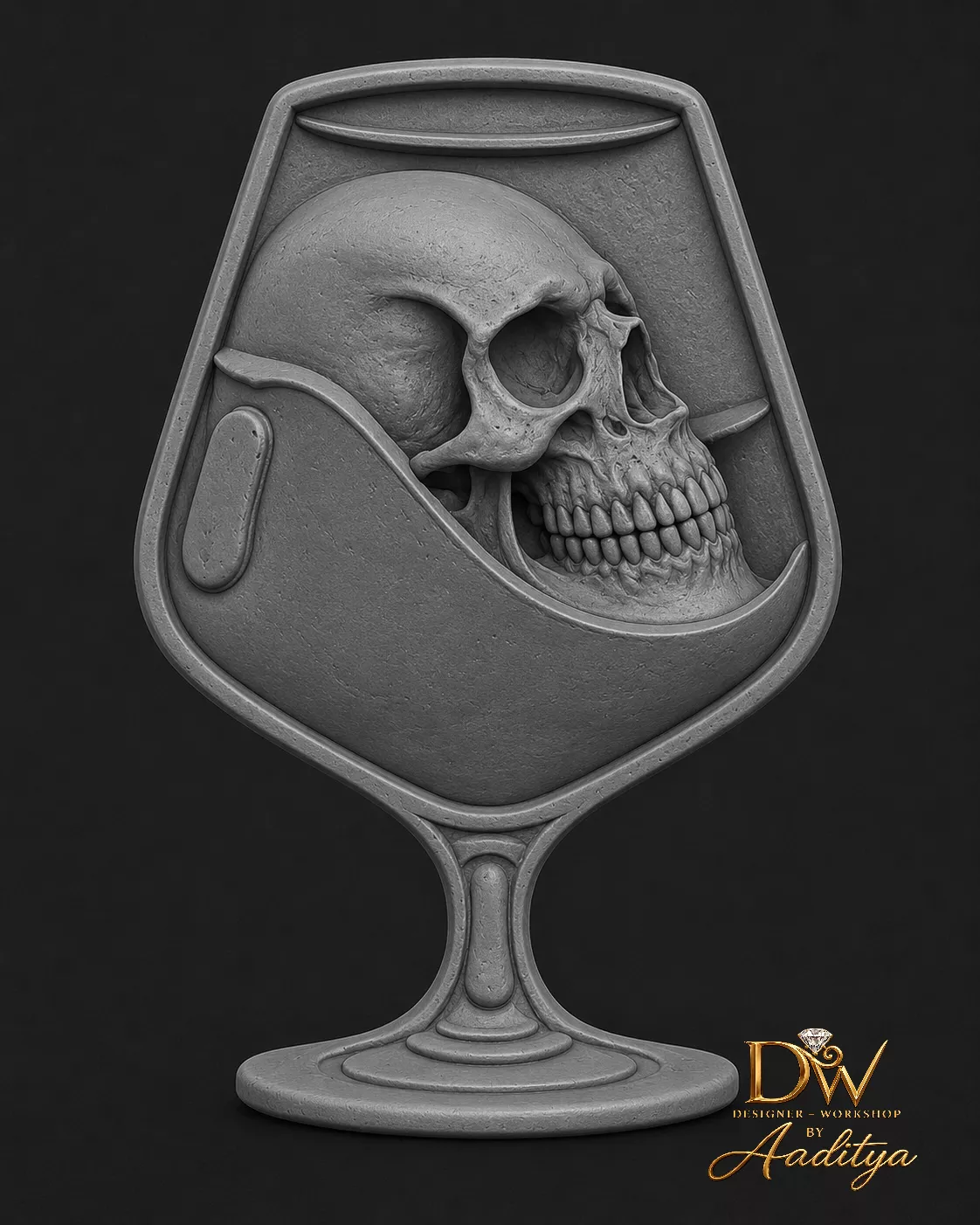 Skull Chalice Wine Pendant 3D print model