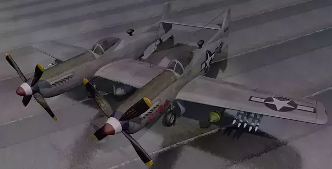 North American P-82 Twin Mustang 3D model