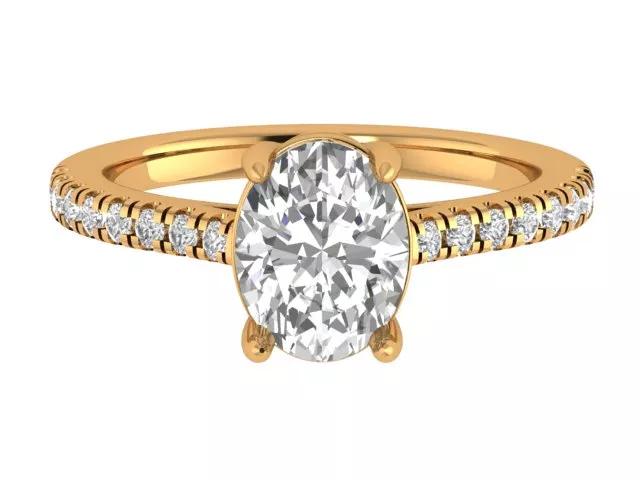 Oval Engagement Ring 3D print model