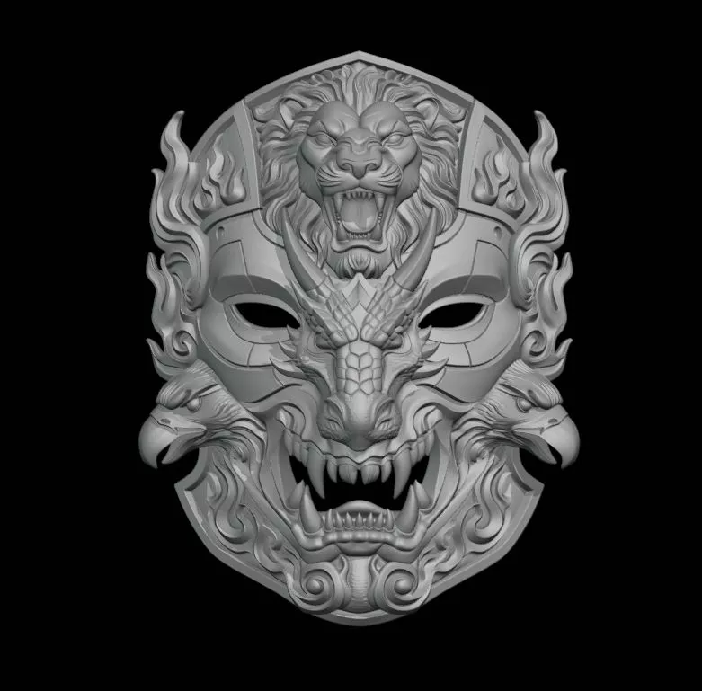 Mythic Beast Crest Mask Wearable Cosplay 3D print model