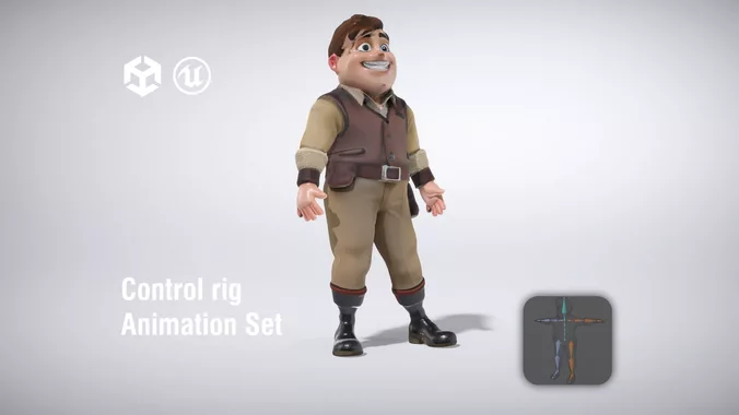 Cheerful Explorer in Casual Adventure Outfit low poly 3d model