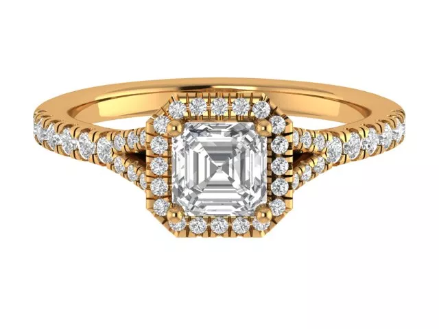 Emerald Engagement Ring 3D print model
