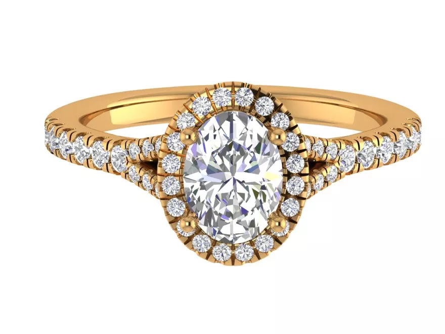 Oval Engagement Ring 3D print model