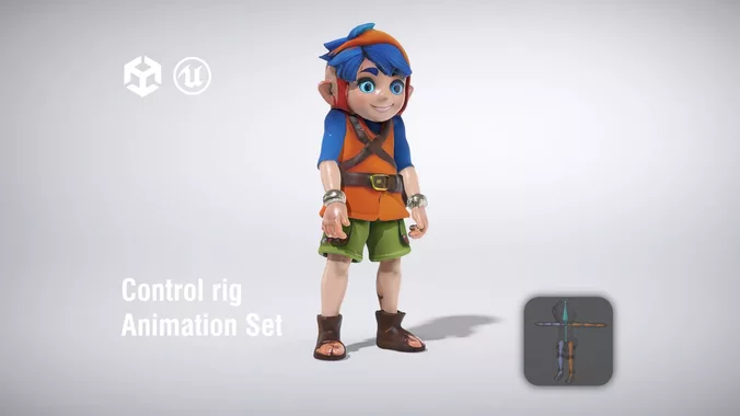 Adventurous young boy with colorful outfit and accessories