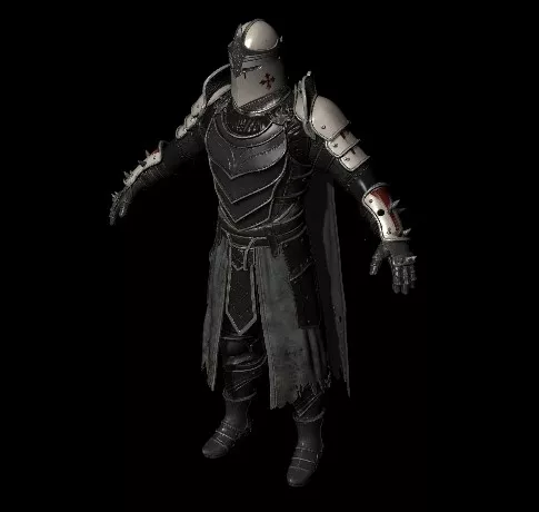 Pointed Visor Helmet Spiked Gauntlet Knight 3D model