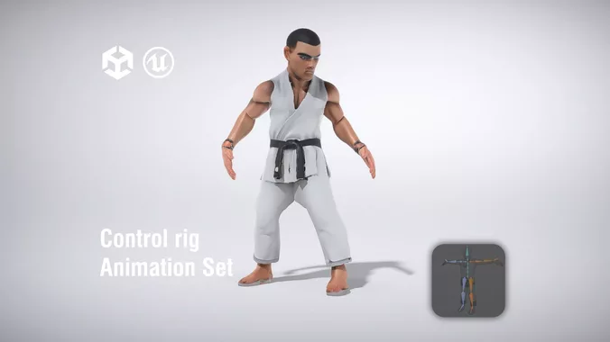 Martial Artist in Training Outfit with Black Belt
