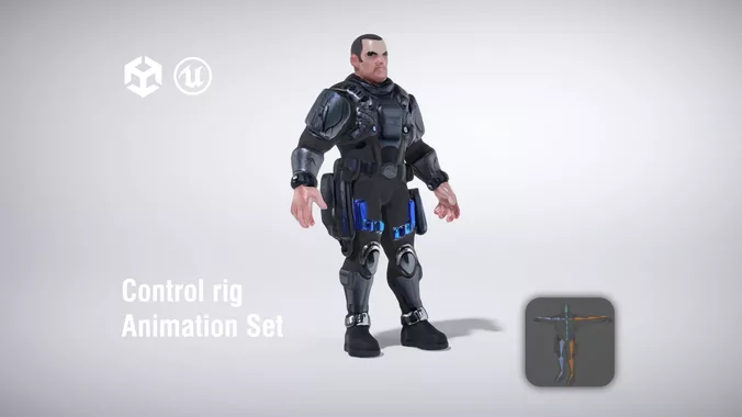 Futuristic Soldier with Tactical Armor and Gear