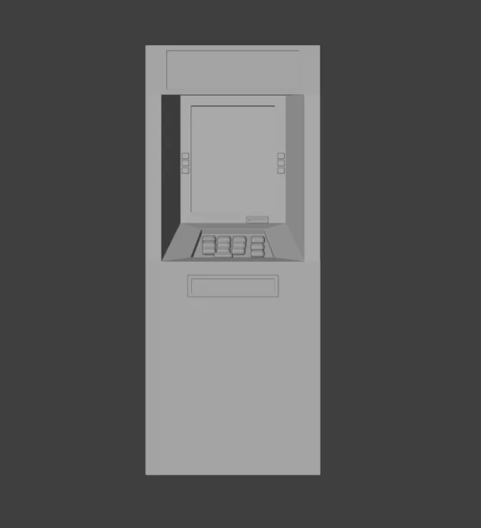 ATM Machine - untextured Low-poly 3D model