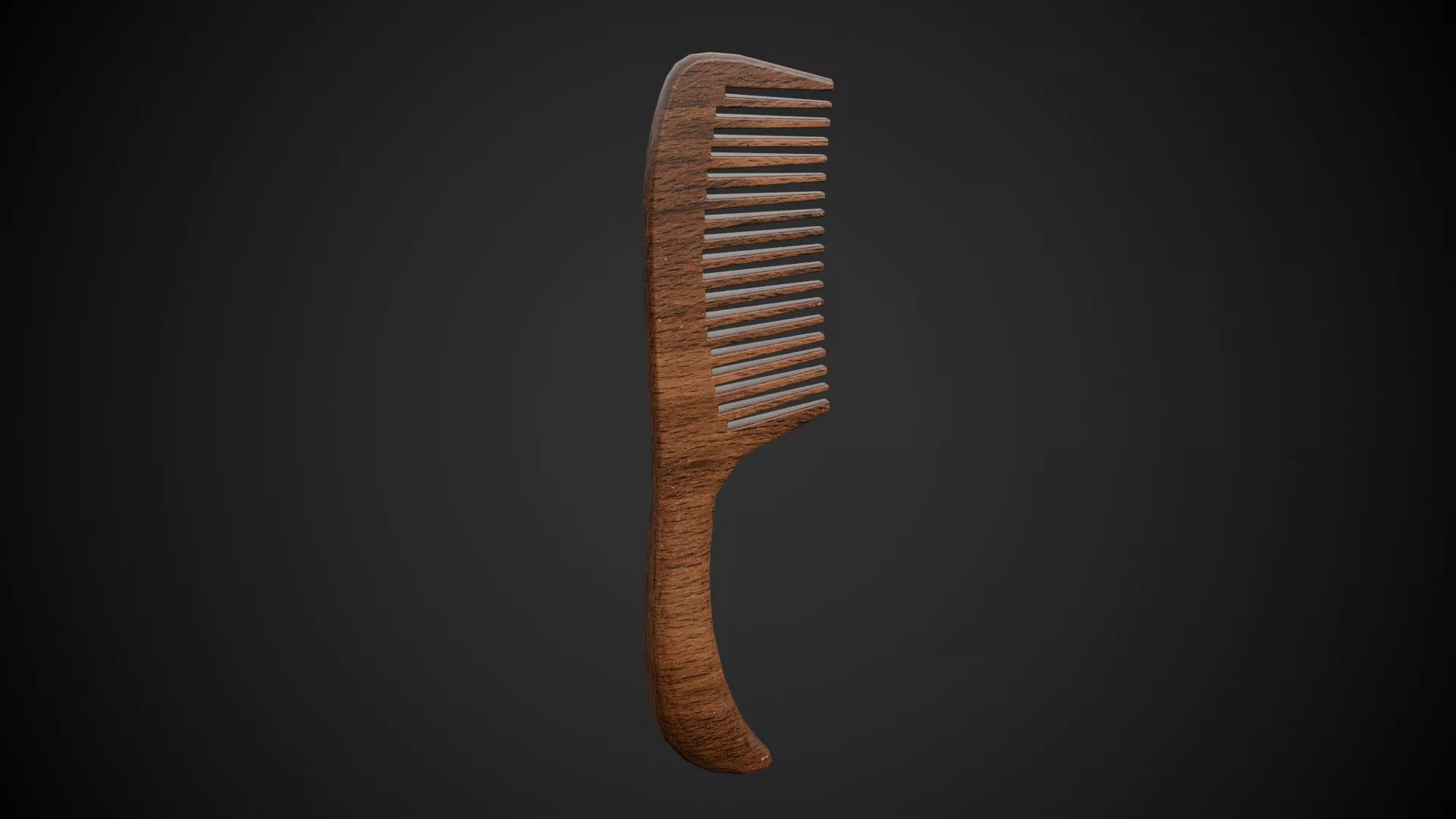 Wooden Comb Low-poly 3D model