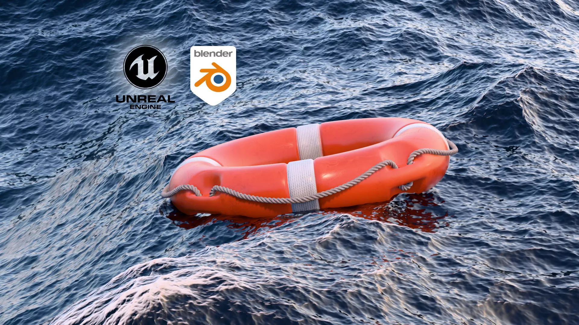 Lifebuoy Orange Life Preserver Low-poly 3D model