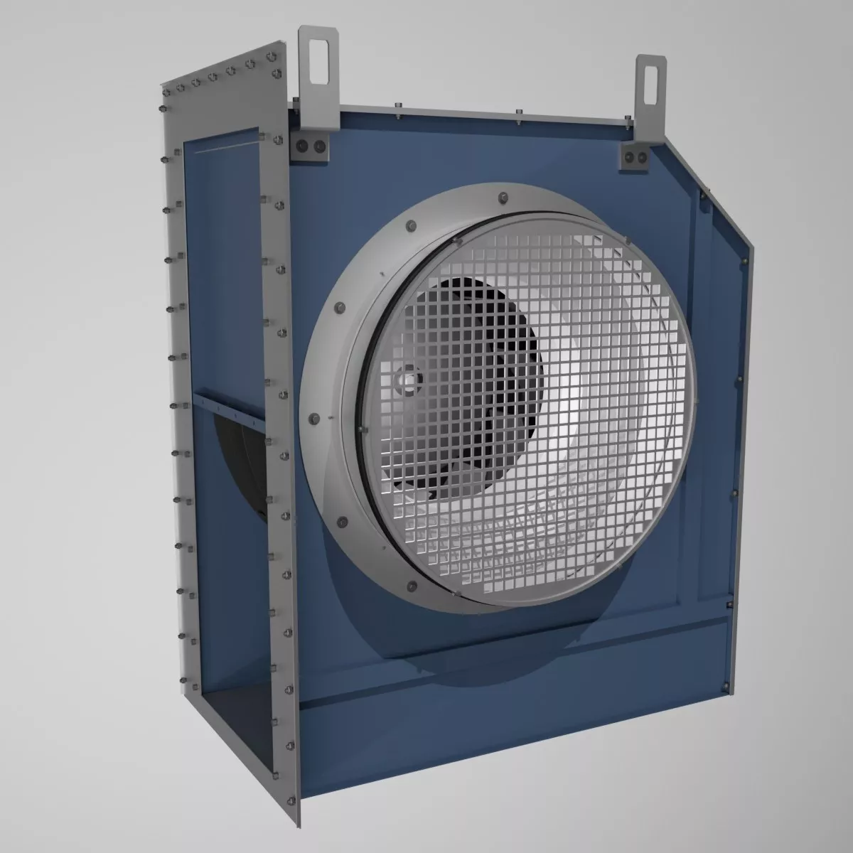 Industrial Centrifugal Fan with 20hp electrical motor 3D model