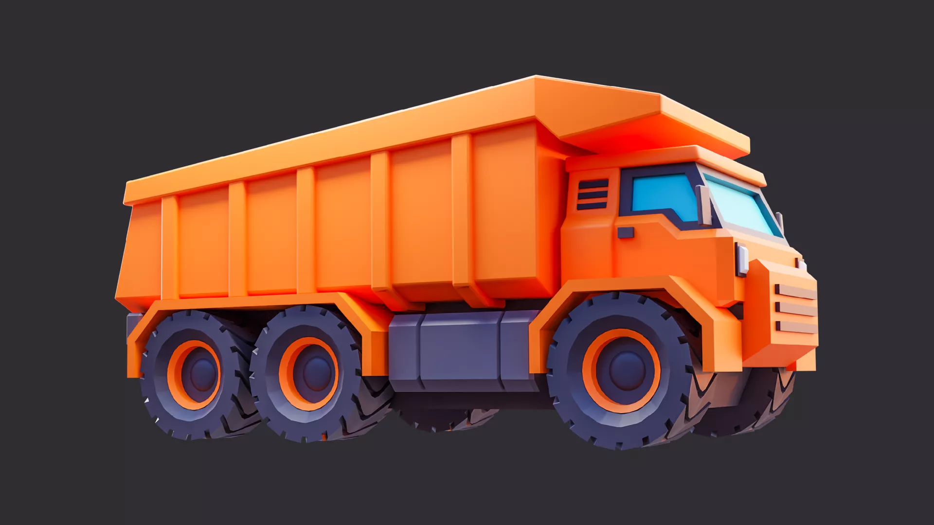 Low Poly Heavy Dump Truck 3D model