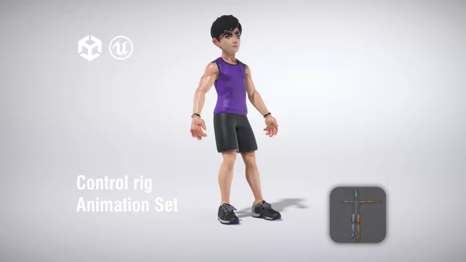 Athletic Young Male in Sportswear low poly 3d model