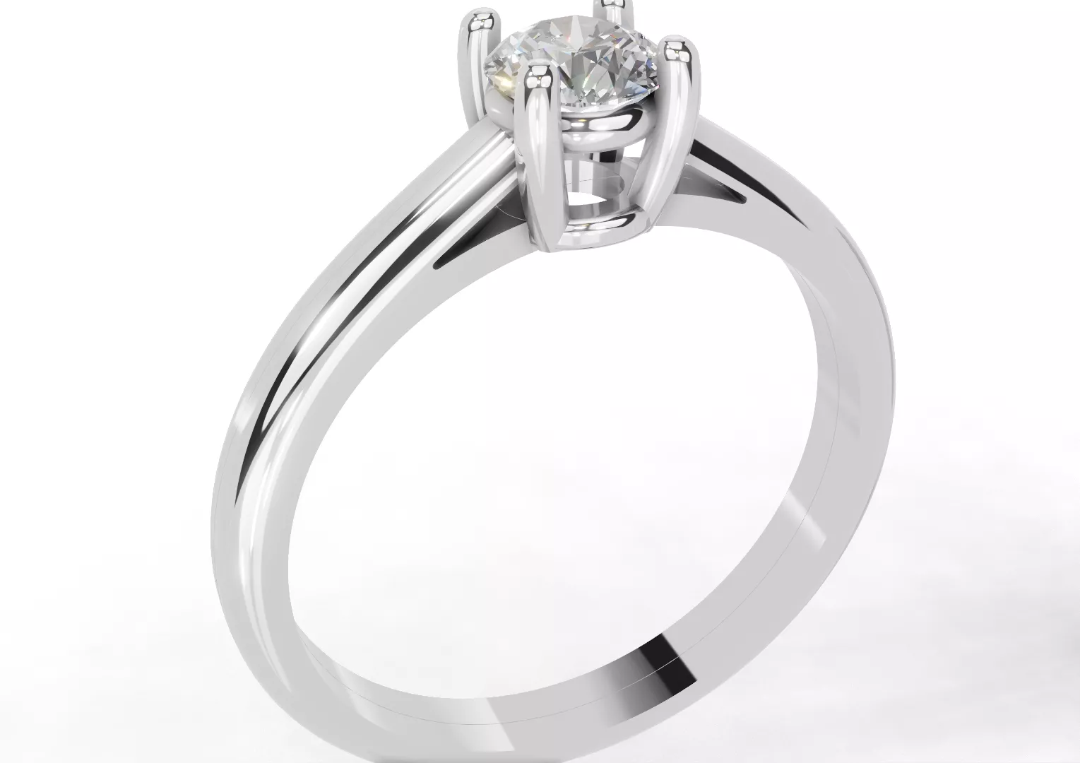 Classic Cathedral Solitaire Ring 3D Print Model Free 3D print model