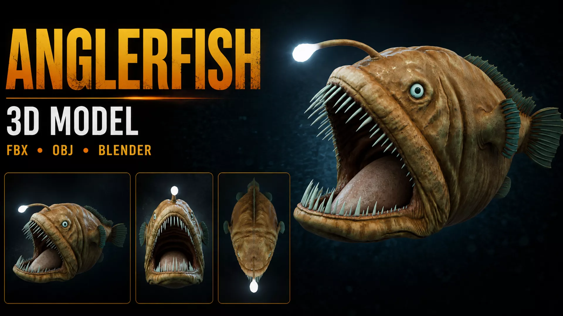 Anglerfish 3D Model Low-poly 3D model