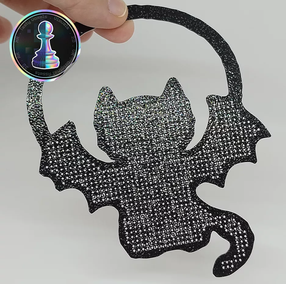 Halloween Fast Bicolor Vampire Cat stitching frame 3D print model