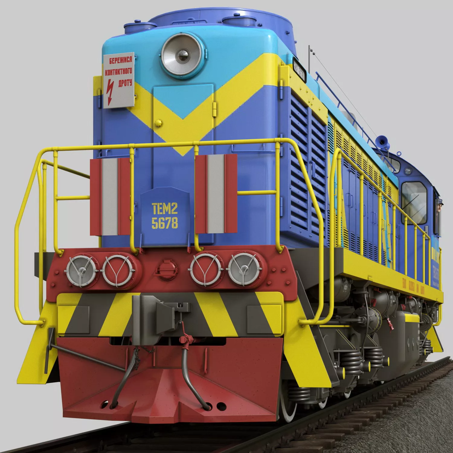 TEM-2 shunting diesel locomotive 3D model
