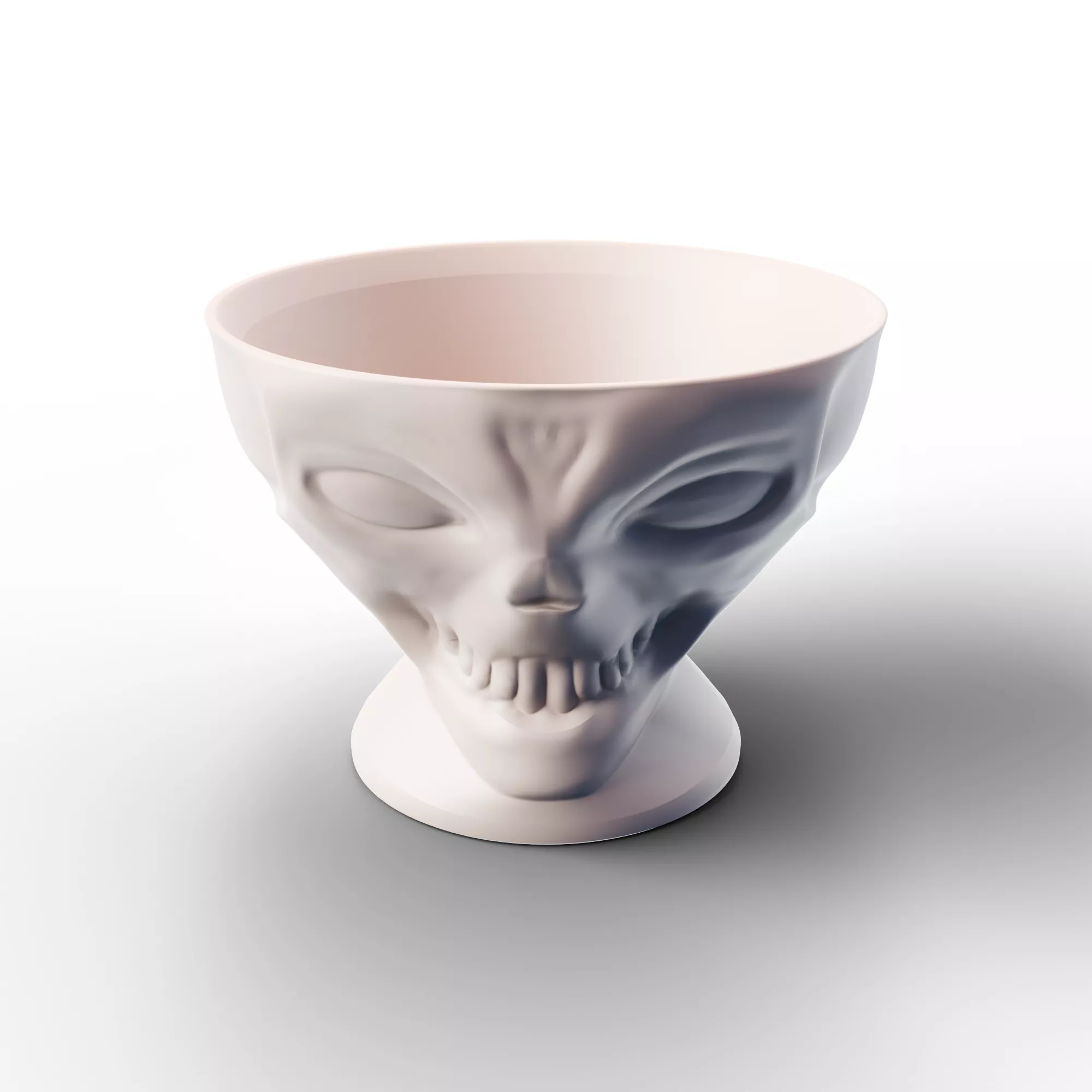Gothic Skull Planter Pot 3D Printable Alien Skull Bowl STL 3D print model