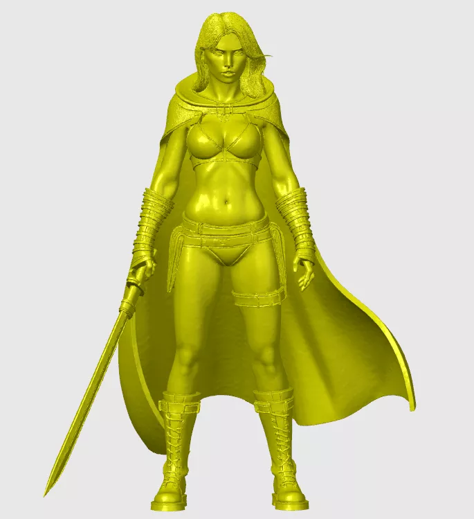 Sexy Warrior Girl - 3D Printable Figure 3D print model