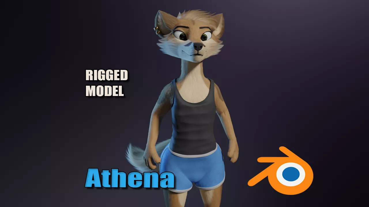 Athena Anthro Low-poly 3D model