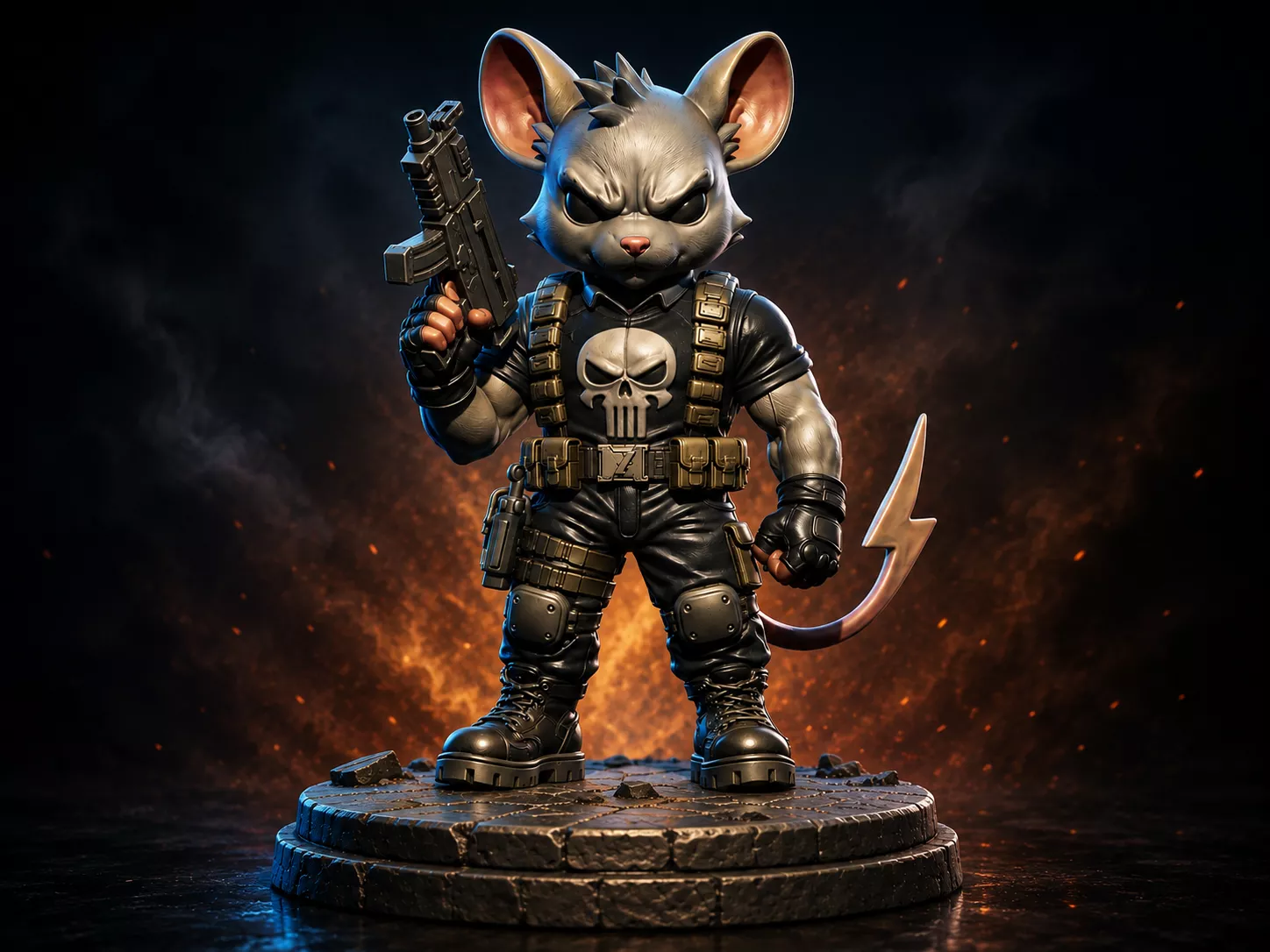 Tactical Mouse Soldier 3D Character STL 3D print model