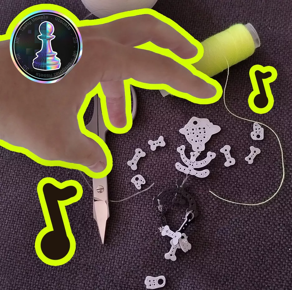 Dancing Skeleton Kit Card for Stitching and Marionette Animation 3D print model