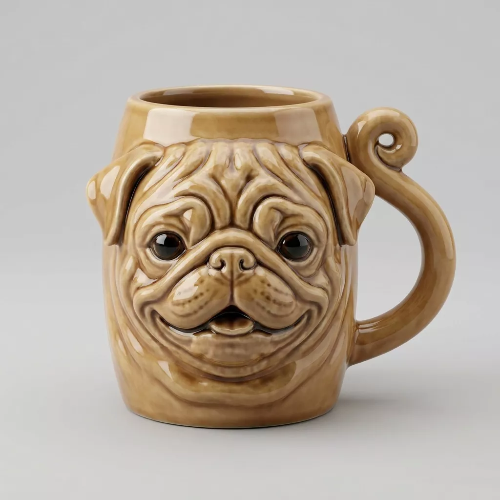 pug mug printable 3D print model