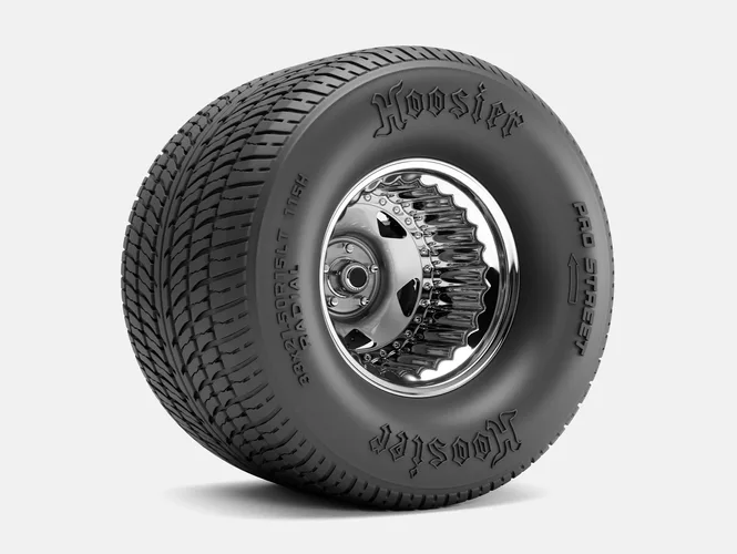15x15 Weld Pro Star Wheel Hoosier Pro Street 33x21 Tire 3D model