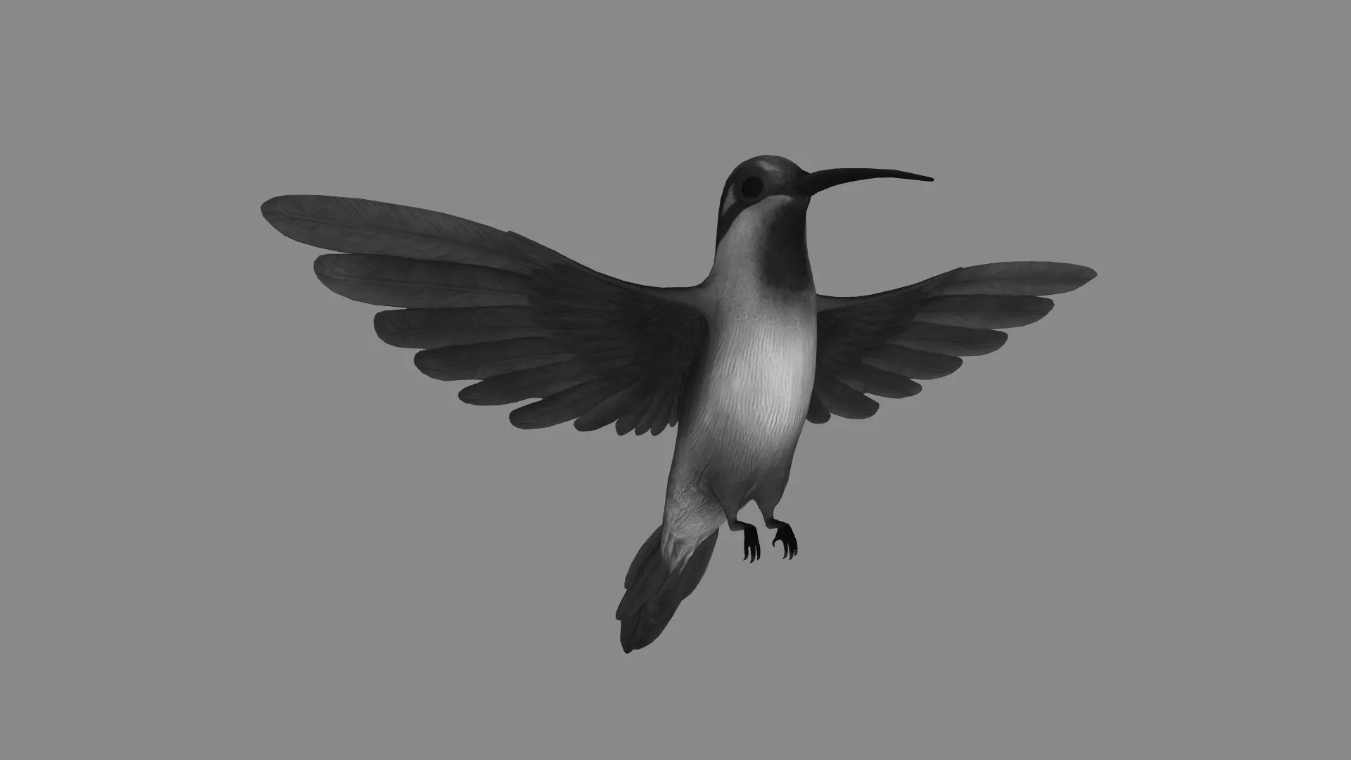 Flying Hummingbird Figure 3D Printable Model 3D print model