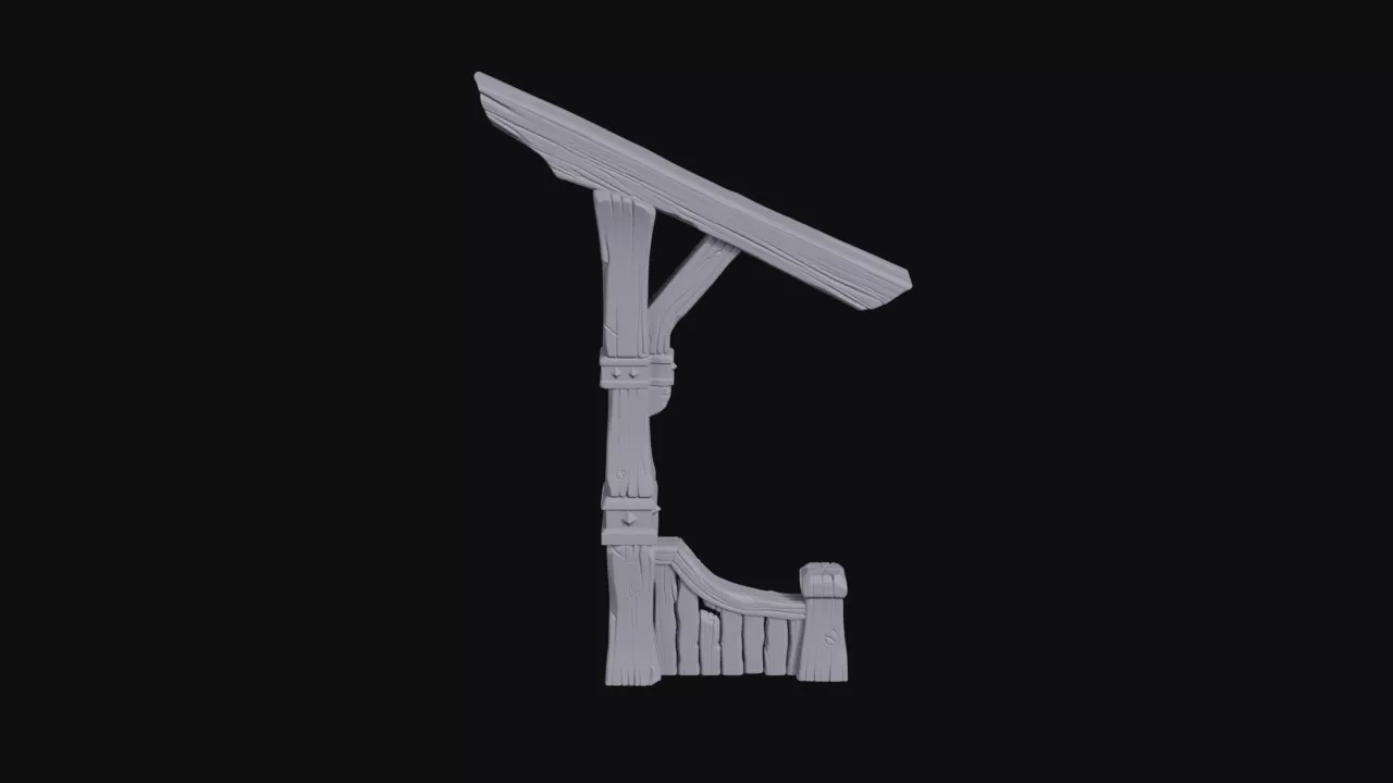 Weathered Wooden Signpost 3D print model