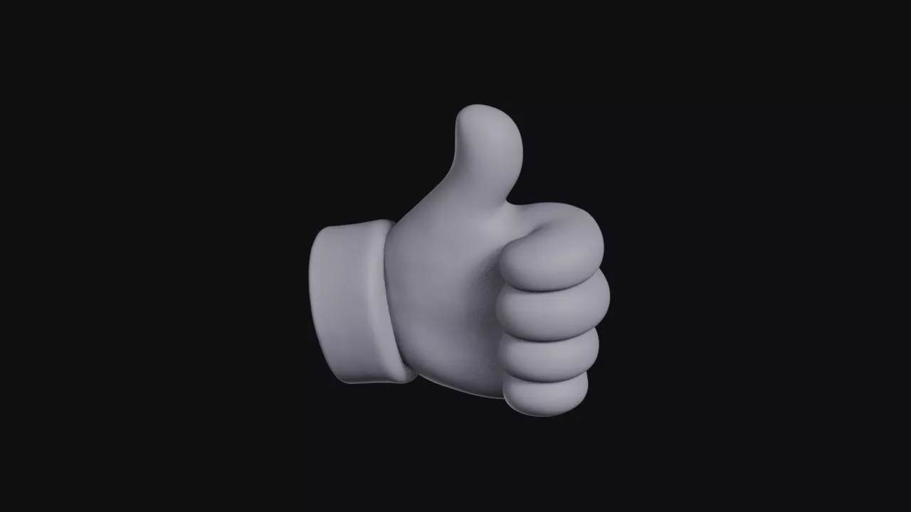 Thumbs Up Hand Gesture 3D print model