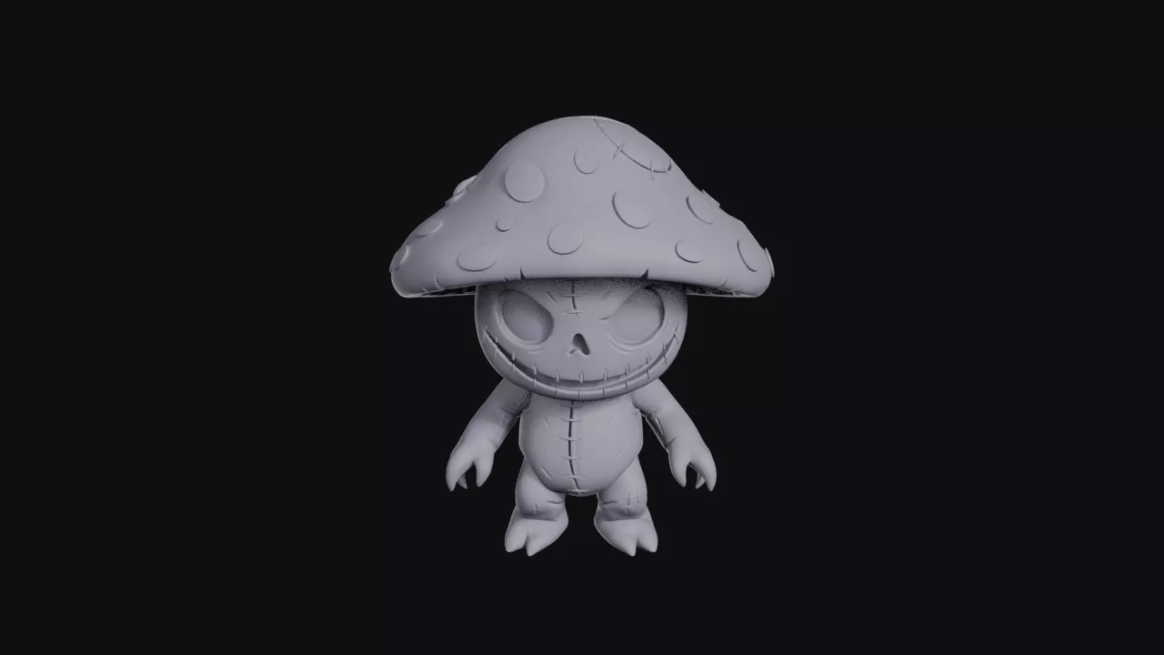 Stitchcap Mushroom Creature Figurine 3D print model