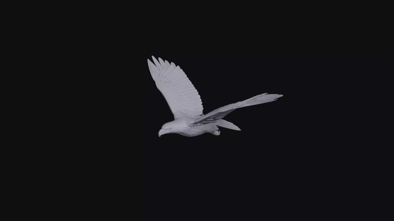 Soaring Bald Eagle Sculpture 3D print model