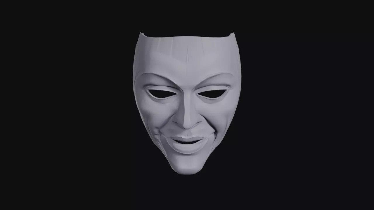 Silver Silence Theatrical Face Mask 3D print model