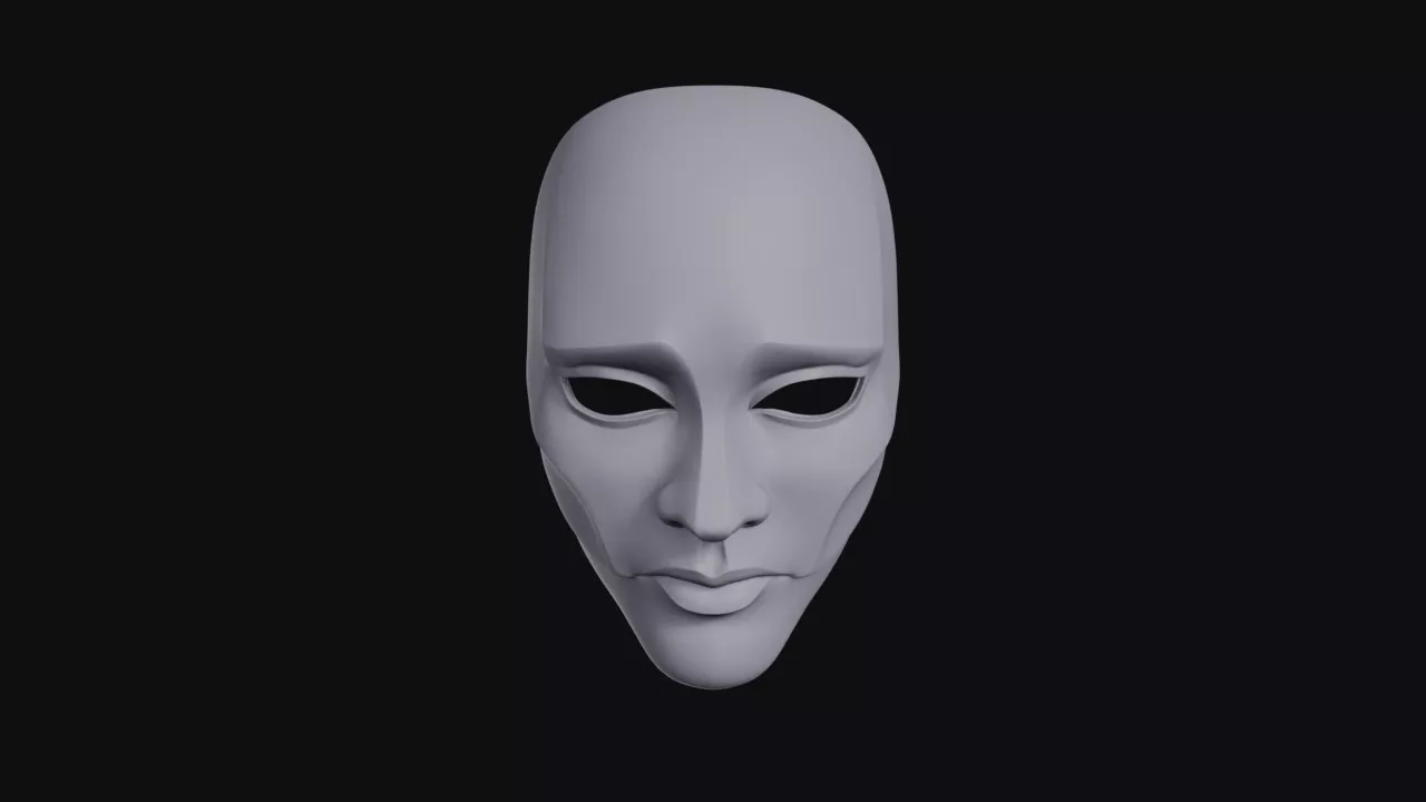 Silent Visage Blank Face Mask 3D print model