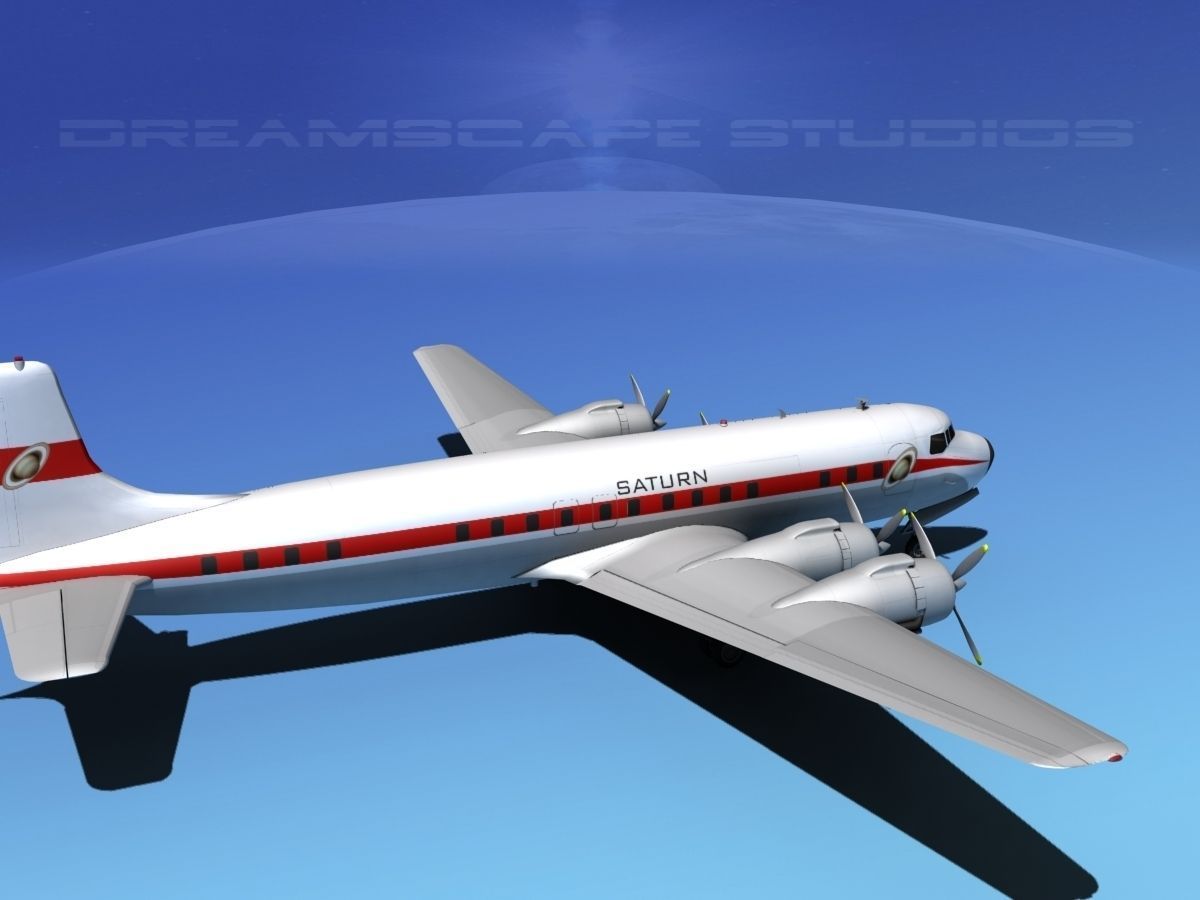 Douglas DC-7C Saturn Airways 3D model_9