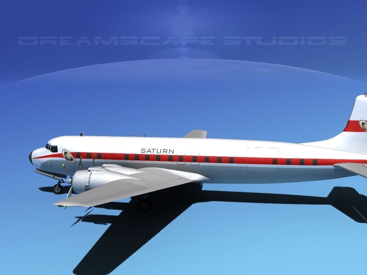 Douglas DC-7C Saturn Airways 3D model_6