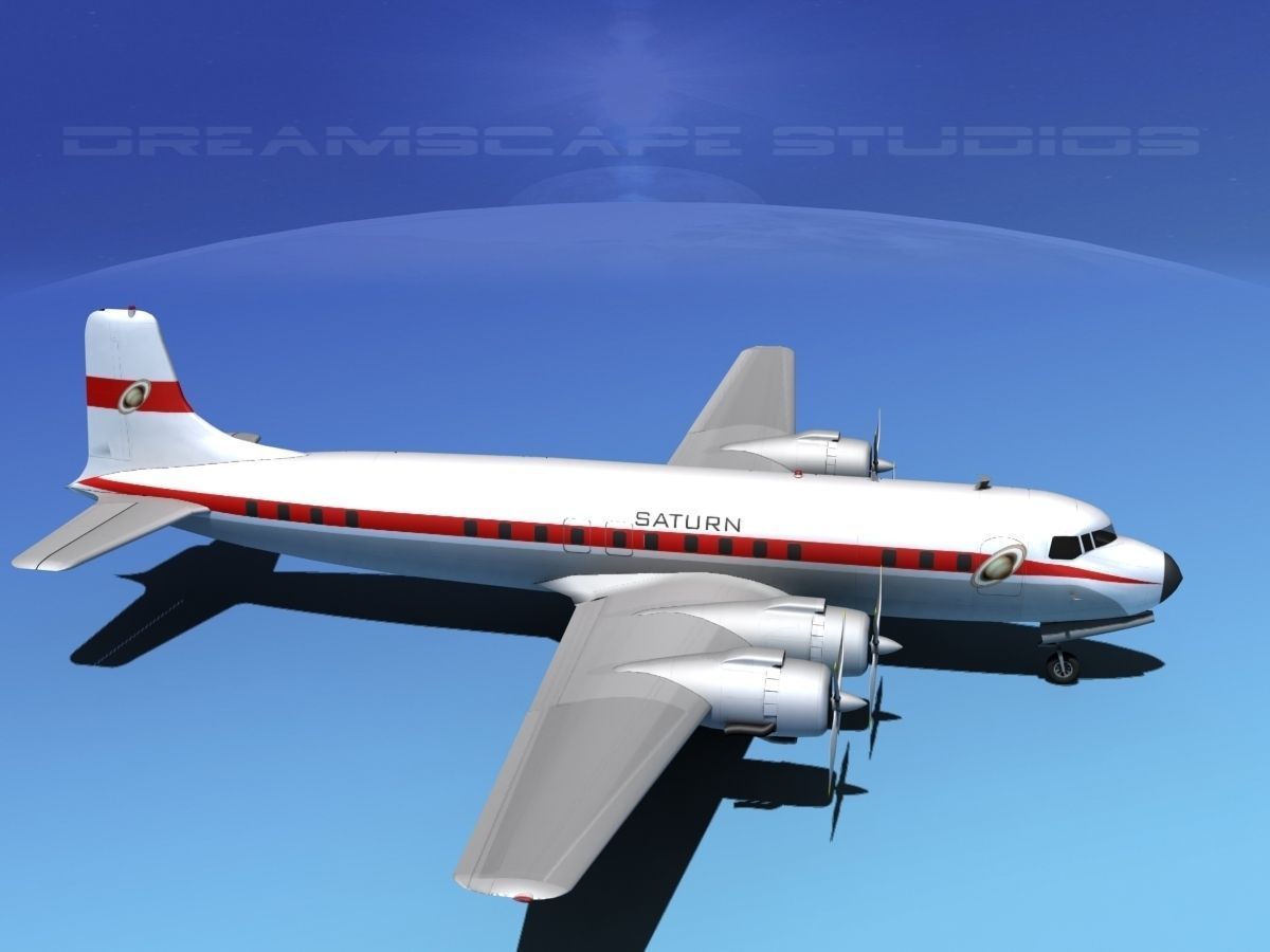 Douglas DC-7C Saturn Airways 3D model_10