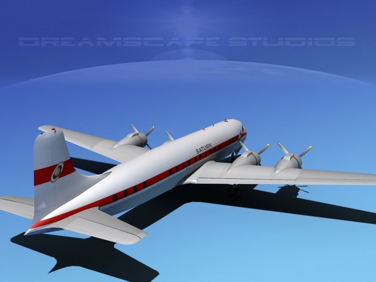 Douglas DC-7C Saturn Airways 3D model_8