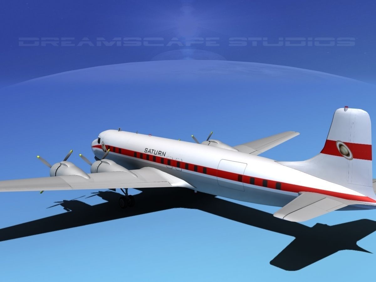 Douglas DC-7C Saturn Airways 3D model_5