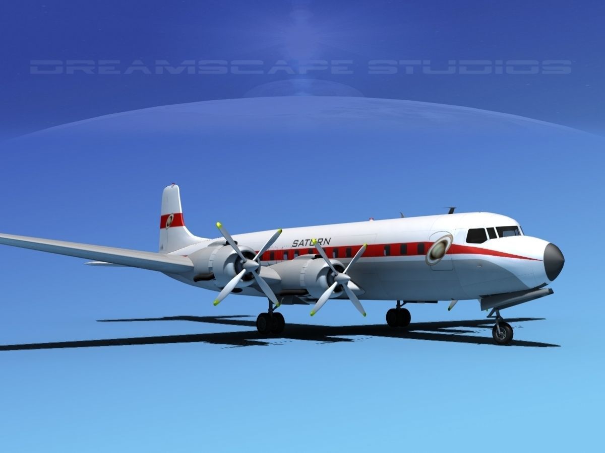 Douglas DC-7C Saturn Airways 3D model_1