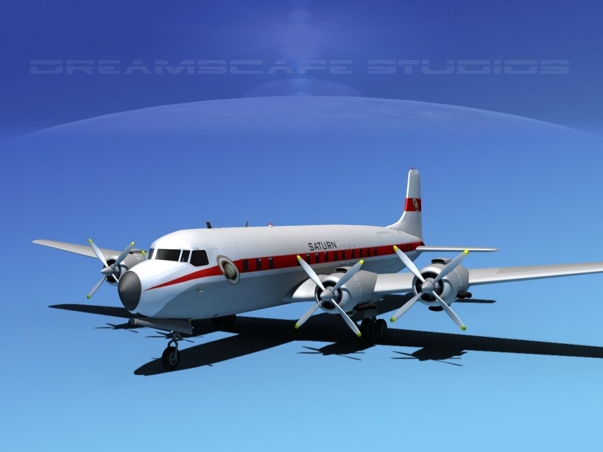 Douglas DC-7C Saturn Airways 3D model_3