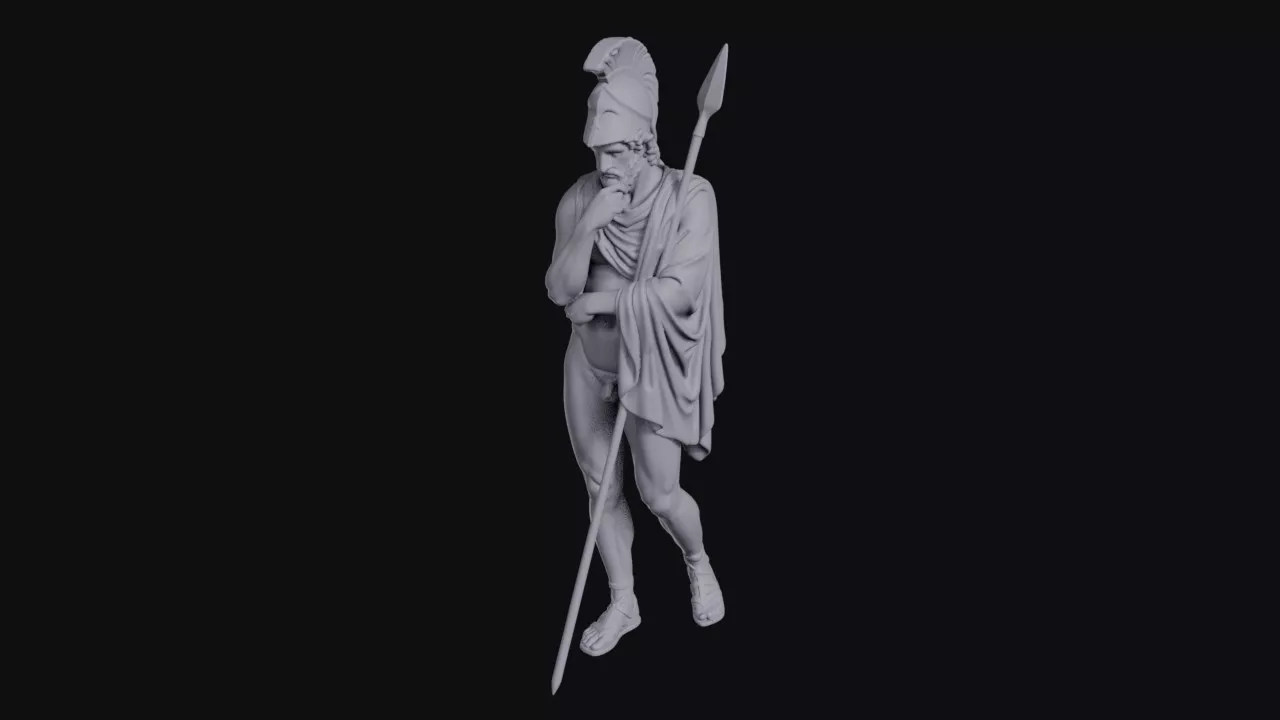 Mourning Ares Warrior Statue 3D print model