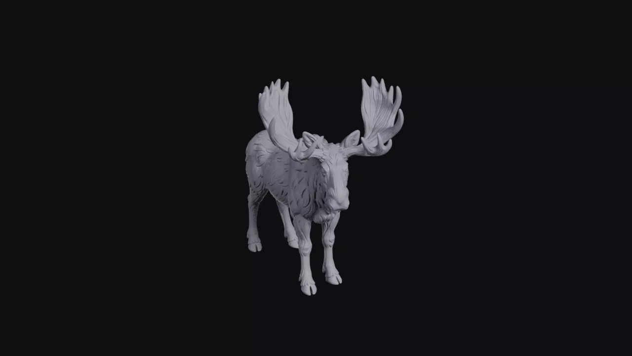 Moose Wildlife Figurine 3D print model